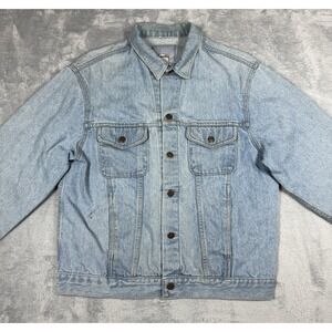 Vintage Gap Jacket Mens Large Light Blue Denim Trucker Western Distressed